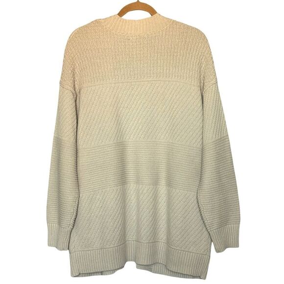 Frye Womens Open Cardigan Sweater‎ Textured Knit Natural Sz Large Tunic Boho NWT - Picture 2 of 11